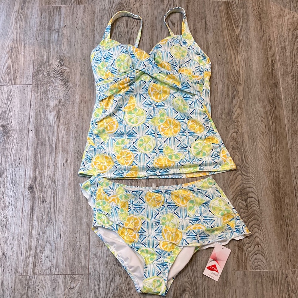 New Lands End Citrus Print Tankini